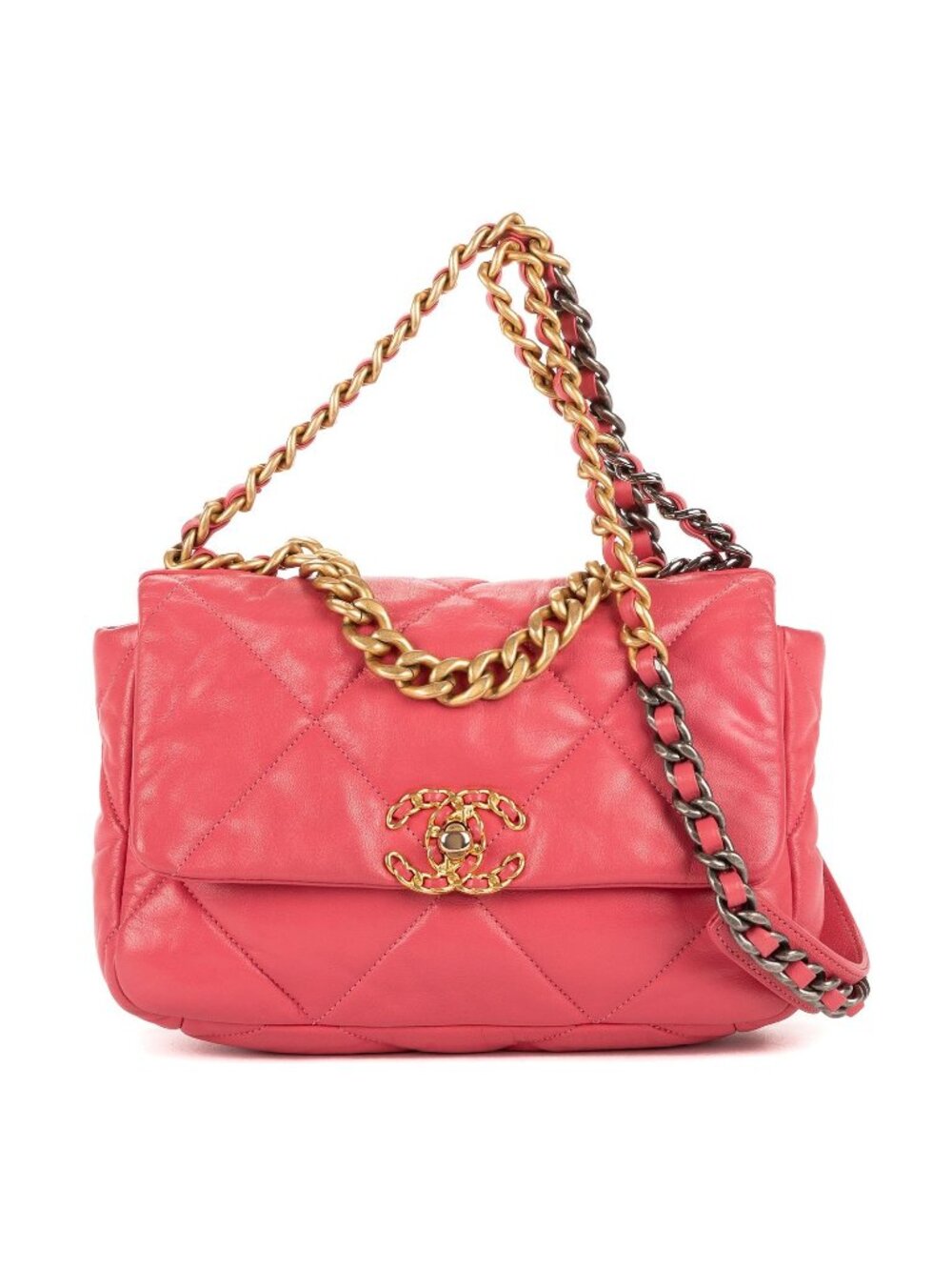 Chanel Classic 19 Flap Pink Quilted Lambskin Leather